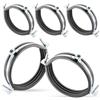 Poppstar 5x Fascette stringitubo gommate (campo di serraggio 83-91 mm) con viti prigioniere M8*90 e tasselli, W1 acciaio zincato