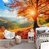Generic Carta da parati Alberi autunno colorati in tessuto non tessuto Giallo Carta da Parati in Tessuto Non Tessuto di Alta Qualità per Arredamento Interno 200 x 140 cm