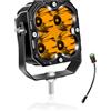 Willpower 1PC Faro LED 4.3 Pollici 30W Faretto LED 12V 24V, Spotlights Luci da Lavoro Fendinebbia per Trattore Fuoristrada Camion Barca Auto 4x4, IP67, 3000K Ambra