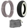 E-BIKERS RUOTA COMPLETA CERCHIO COPERTONE NERO/BIANCO CAMERA D'ARIA compatibile con VESPA 50 SPECIAL PX XL V HP ET3 PRIMAVERA 125