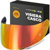 Everalo Visiera Compatibile con Agv K1 - K1s - K3sv - K5 - K5s - S4sv - Horizon - Skyline - Strada - Stealth sv - Compact - GT-2 (Rosso Cromo)