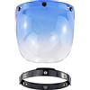 Klanata Visiera a Bolla - Schermo Universale per Casco da Moto con 3 Bottoni a Pressione (Blu)