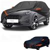 Generico Fatto Su Misura Quattro Stagioni Telo Copriauto Compatibile Con Ford Puma 2019-2026,Protezione solare,impermeabile,Anti-caduta delle foglie,antineve,antipolvere(Black Orange)