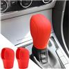 Adunsiaoto 2 Pezzi Copri Pomello del Cambio per Autos, Copertura Silicone Della Leva Cambio, Protezione Antiscivolo per Leva Del Pomello Dell'auto, per Leva del Cambio del Veicolo(Rosso)