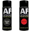 Alex Flittner Designs Auto Vernice Spray Set per Mazda 46G Machine Grey MetallicBase Trasparente 2x400ml con vernice spray trasparente