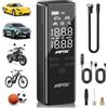 AGPTEK Compressore d'aria portatile Gonfiatore di pneumatici-150PSI & 7500mAh& 12V DC Manometro per pneumatici Pompa d'aria elettrica, display LCD con luce LED per auto, moto e pneumatici, palline