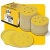 TPmax Dischi abrasivi a 6 fori, grana mista, 150 mm, 150 mm, colore oro di alta qualità, con gancio e anello per levigatrice orbitale casuale (confezione da 60, 80, 120, 220, 320, 320 grane assortite)