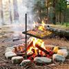 Garvee Griglia girevole da campeggio in acciaio pesante 360° - Altezza regolabile - Portatile per barbecue esterno - Borsa trasporto inclusa - 42x32cm, verticale, grill, set due pezzi 16.7x12.6cm