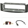 tomzz Audio 2451-010 Set di copertura radio compatibile con Smart fortwo (450) My.1998-2007 grigio scuro con fessura metallica Adattatore radio ISO Raku2 Adattatore antenna DIN