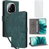 IUQXU Cover per Xiaomi Redmi Note 14 Pro+ 5G/Note 14 Pro 5G Libro con Pellicola Vetro Temperato [Blocco RFID] Custodia in Pelle Portafoglio per Redmi Note 14 Pro Plus 14Pro+ 5G Xiaomi Poco X7 Verde