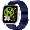 GIOPUEY Cinturini Compatibile con Amazfit Cheetah Square, Nylon Traspirante Sport Loop Cinturino in Morbido Nylon Intrecciato Strap Band - Darkblue
