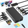 MTAKYI Microsoft Surface Dock Triple Display con alimentatore, 12 in 1 Surface Pro Docking Station Dual 4K HDMI+VGA per Surface Pro 9/8/X/7/6/5/4/3, Surface Laptop go/5/4/3/2/1, Surface Book 3/2/1