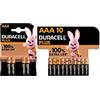 Duracell 14X Duracell AAA Plus Alcalina (1 Blister Da 4 Batterie + 1 Blister Da 10 Batterie) 14 Pile Mini Stilo