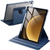 JETech Custodia Rotante per Samsung Galaxy Tab S10 Lite / S10 FE / S9 FE 10,9 Pollici / S9 11 Pollici con S Pen Holder, 360 Gradi Rotazione Protettiva Supporto Cover Chiaro Retro (Navy)