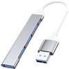 Namvo Hub USB 3.0, 4 porte, USB, ultra sottile, hub dati, splitter USB, hub di espansione, adattatore dock USB per tastiera, mouse, unità flash, stampante, più cavi USB, USB (hub USB - 4 porte)