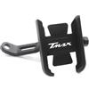 HTDCELERIX Per tmax530 500 DX SX TMAX500 530 560 Moto Manubrio Specchio Supporto Del Telefono Cellulare GPS (Specchio Nero)