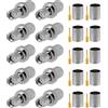 Vecys 10 PCS RP SMA Connettori RP SMA Maschio Crimpare Connettore per RG8 VLMR400 RG213 RF Coassiale Cavo