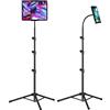SAMHOUSING Supporto per treppiede per iPad, a collo di cigno da 65 per tablet, iPad Air, iPad Pro e tutti i tablet da 16.5 a 12.9 pollici