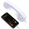 Kyduu Cuffia Telefonica Retrò, Forma di Cornetta Vintage del Telefono per Cellulare in ABS, Ricevitore Telefonico Cornetta Retrò per Iphone/Android, Ricevitore Cellulare Tipo C Vecchio Stile (Bianco)