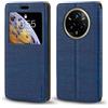 Shantime Custodia Flip in Pelle PU con Finestra Visibile e Chiusura Magnetica Invisibile Compatibile con OPPO Realme 14 Pro+ 5G RMX5051, Protezione Totale (Blu)