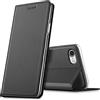 Verco case per iPhone SE 2022 Cover, Custodia a Libro Pelle PU per iPhone SE 3. Generation Booklet Protettiva [magnetica integrata], Nero