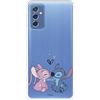 LA CASA DE LAS CARCASAS Custodia ufficiale Lilo & Stich Angel & Stitch Beso per Samsung Galaxy M52 5G trasparente per proteggere il tuo telefono cellulare Custodia morbida in silicone con licenza ufficiale Lilo & Stitch