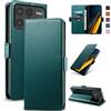 Yunubeyii Cover Libro per Xiaomi Poco X6 Pro 5G - [Blocco RFID] Luxury PU Leather Portafoglio Card Holder Magnetic Phone Custodia con Kickstand, Cover Protettiva Antiurto, Verde