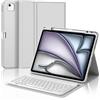 Occtingkind Cover con Tastiera per iPad Air 13 (M4/M3/M2) & iPad Pro 12,9, Custodia, Bluetooth Italiana Senza Retroilluminazione Senza Touchpad, Portapenna Magnetico con Ricarica, Grigio Chiaro