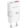 vidoelettronica Caricatore GaN 30W USB C + USB A Ultrasottile, Ricarica Rapida PD 3.0 PPS QC 3.0, Alimentatore con Presa EU per Smartphone, Tablet, Power Bank e Auricolari Wireless, Vidoelettronica