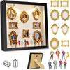 Aolso Mini Cornice Silhouette Museo, Cornici Personalizzate per Foto con 8 Figure da Museo e 8 Mini Cornici Dorate Luci a LED, per Decorazioni Domestiche, Anniversari, Compleanni, Nero