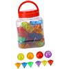 Milageto 60x Blocchi trasparenti, forme geometriche per bambini per insegnare il gioco sensoriale Manipolazioni Solidi geometrici per bambini Ragazzi Ragazze