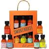 Thoughtfully Gourmet, Collezione di Salse Piccanti Viaggiatore Globale, Confezione da 6 Varietà, i Sapori Includono Habanero, Chipotle, Pepe, Sangue del Tigre, Lava ed Estremo, 25 ml ciascuno