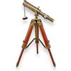 Antique Vibes Telescopio da marinaio/pirata su supporto in legno, stile vintage, da collezione, decorazione per la casa