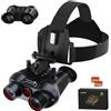 GOWWPUN Occhiali 3D VR per visione notturna, binocolo ricaricabile, schermo gigante integrato, video 4K, foto da 24 MP, zoom digitale 6x, include schede TF da 32 GB