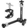 NEEWER Braccio Magico Regolabile da 25cm con Super Clamp, Filettature 1/4 e 3/8, Viti da 1/4 per Flash/Luce LED/Microfono/Monitor, Compatibile con SmallRig Camera Cage, Carico Max: 4,4lb/2kg,ST25C