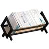 MumaHome Libreria da Scrivania in Bambù - Porta Libri da Tavolo Compatto, Organizzatore Scrivania Salvaspazio, in Legno Naturale e Nero (Nero, 52cm)