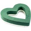 Creativery Schiuma bagnata a forma di cuore, 30 x 26 x 6 cm, aperta, 1 pezzo, per fioristi e hobbisti, con fiori freschi, spugna a forma di cuore, per floristica e forniture floreali, colore: verde