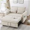 Kebnor Divano letto con funzione sleep] Divano pieghevole a due posti, design allungabile, semplice e moderno, stile contemporaneo, schienale regolabile in tre livelli, tessuto in cotone e lino traspirante