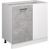 Vicco Mobile ad angolo cucina R-Line, Calcestruzzo, 86 cm senza piano di lavoro, per la libera combinazione all'interno di sistemi cucina modulari