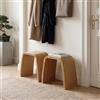 [en.casa] Set di 2 Sedute Multiuso in Bambù per Bagno Sgabelli Bassi da Ingresso Poggiapiedi Piani d'Appoggio per Soggiorno Camera da Letto 45 x 50 x 31 cm - Naturale