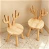 BUERPINKING Sgabello Bambini in legno dai 3 anni in su, in legno massiccio, sedia bambini per cameretta dei bambini, 45 x 26 cm, con orecchie di coniglio, schienale per bambini, in legno, per mangiare, leggere