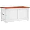Generico Cassapanca con Coperchio Marrone e Bianco Legno Massello Acacia-364920