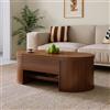 Kelodan Tavolo da salotto con lati in legno curvi sollevabili, piano scorrevole, complemento d'arredo multifunzionale per soggiorno.