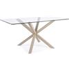 KONTE.DESIGN Tavolo MAY in vetro Rettangolare, gambe incrociate colore Naturale, 160 x 90 cm