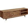 MASSIVMOEBEL24.DE MOSAYK #101 Mobile TV in Legno di Acacia - Laccato/Natur 145x35x45