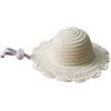 Generic Sombrero in tessuto naturale, 14 x 4,5 cm, copricapo in paglia traspirante, accessorio regolabile, gite in spiaggia, protezione solare, feste in giardino, abiti per vacanze