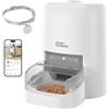 HoneyGuaridan 4.6L RFID Distributore Automatico Cibo Gatti con Collare | dispenser cibo gatti automatico con WiFi 5G, Nutrizione su Misura, Monitoraggio Dietetico, Antifurto, Ciotola in Ceramica