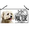 Lovelytiles Una CASA Senza Un Maltese Non è Una CASA Targa Legno Targa Cartello insegna Idea Regalo