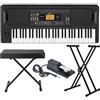 Korg Pacchetto di tastiera EK-50 Entertainer con panca per tastiera regolabile in stile X, supporto per tastiera regolabile e pedale Sustain (4 articoli)