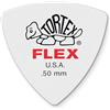 JIM DUNLOP - 456P.50 TORTEX FLEX TRIANGLE .50 MM PACK/6, Confezione 6 Plettri, Serie Tortex Flex Triangle, in Materiali Tortex e Nylon, 0.50 mm, Colore Bianco con Scritta